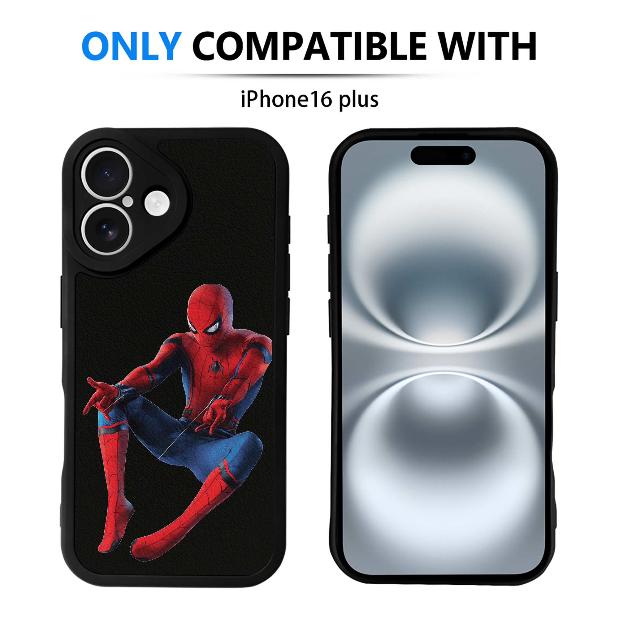 Spider Man スパイダーマン 【iPhone 16シリーズ対応】シリコンスマホケース（レザー調） 材質：シリコン